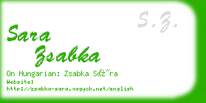 sara zsabka business card